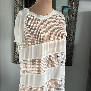 mark. White Mesh Blouse